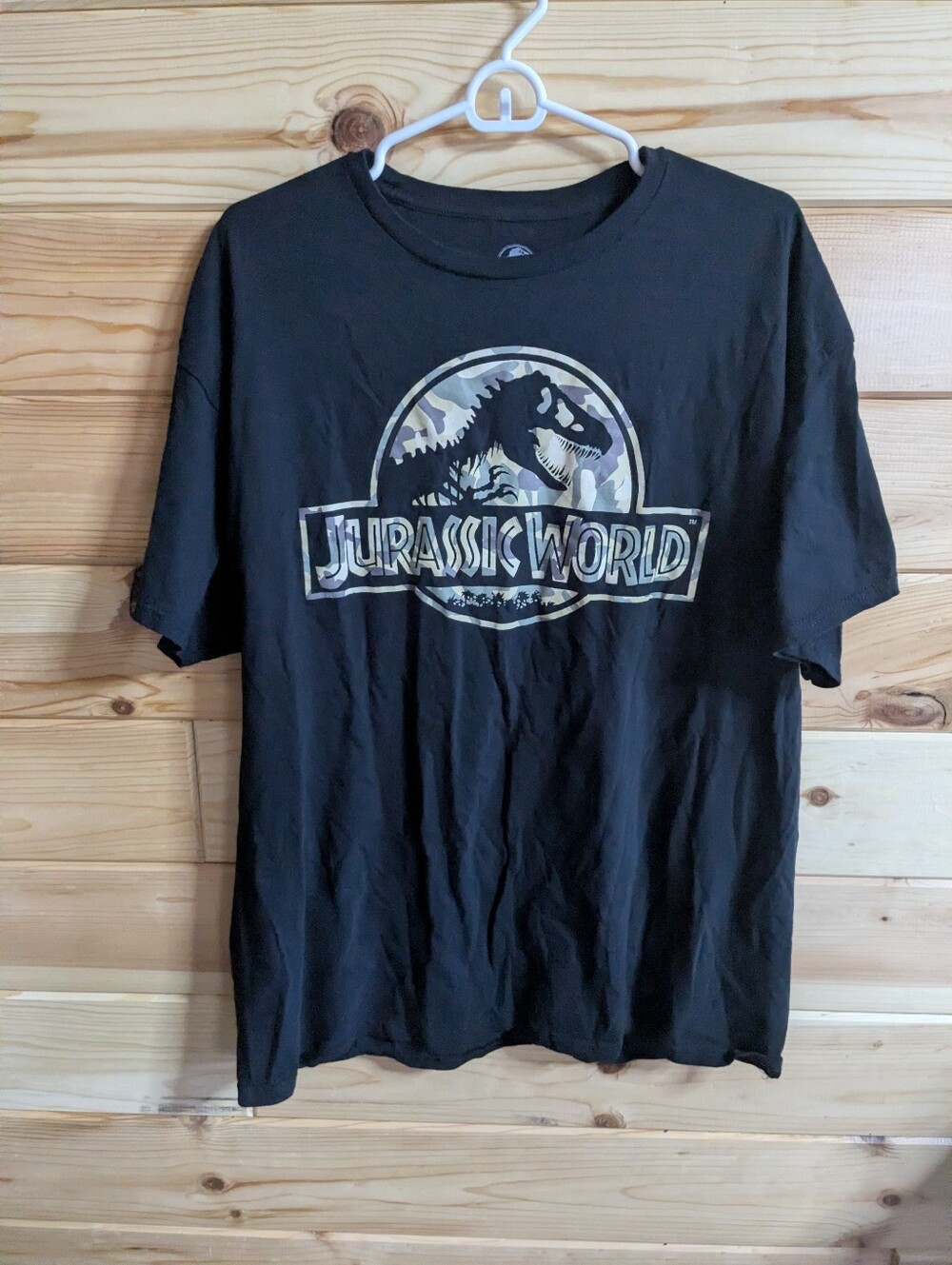 Jurassic World Dinosaur XL Black Camo Graphic Tshirt